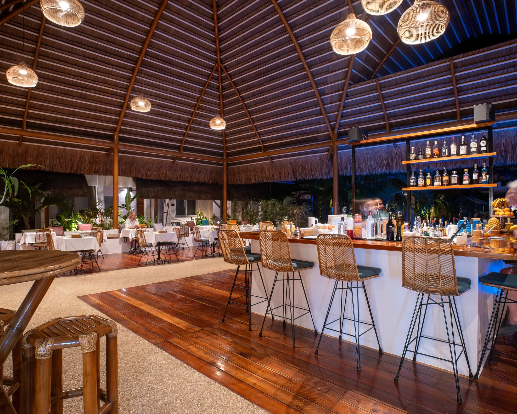 Open-air restaurant and bar at Bathala Resort
