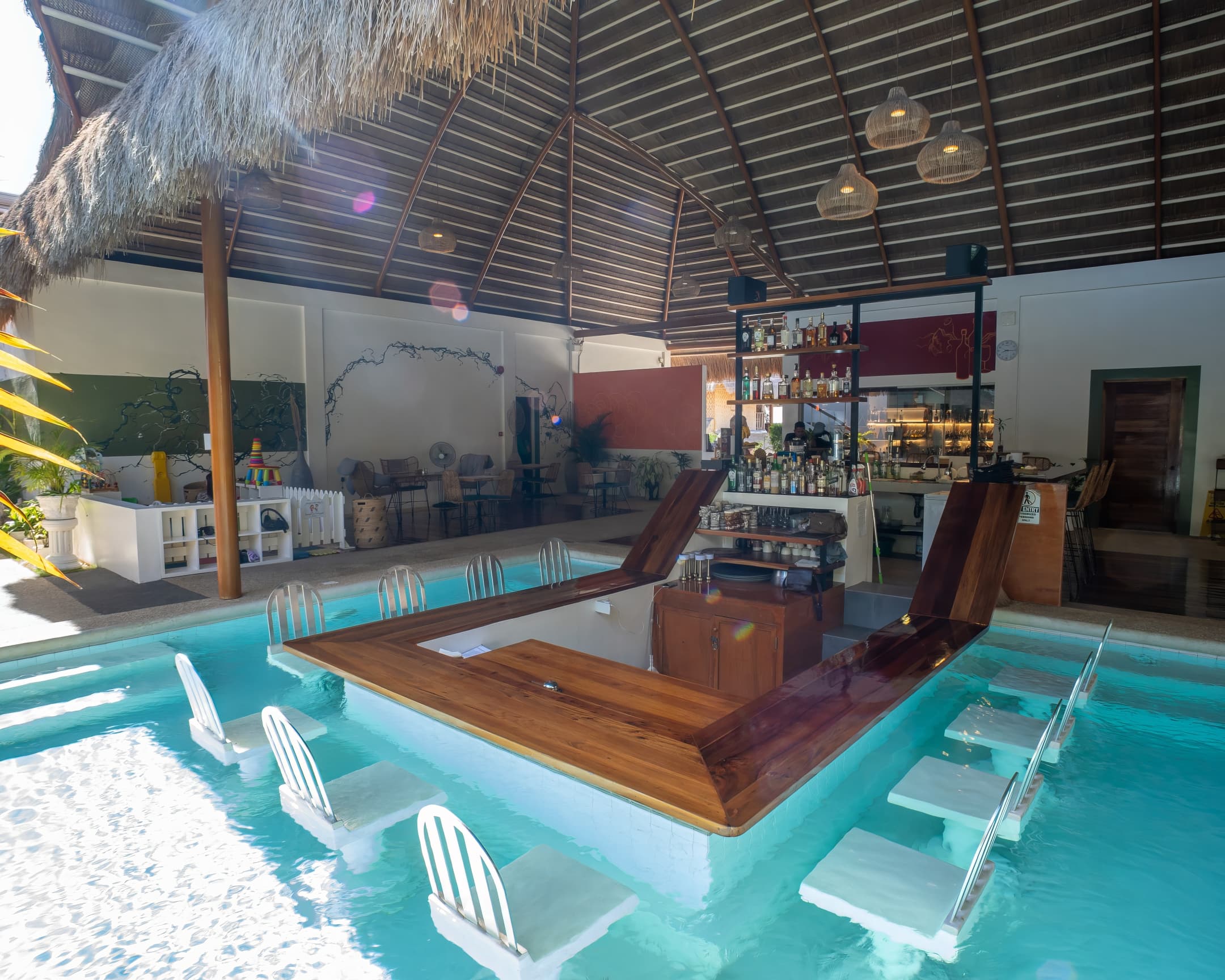 Pool bar counter at Bathala Resort