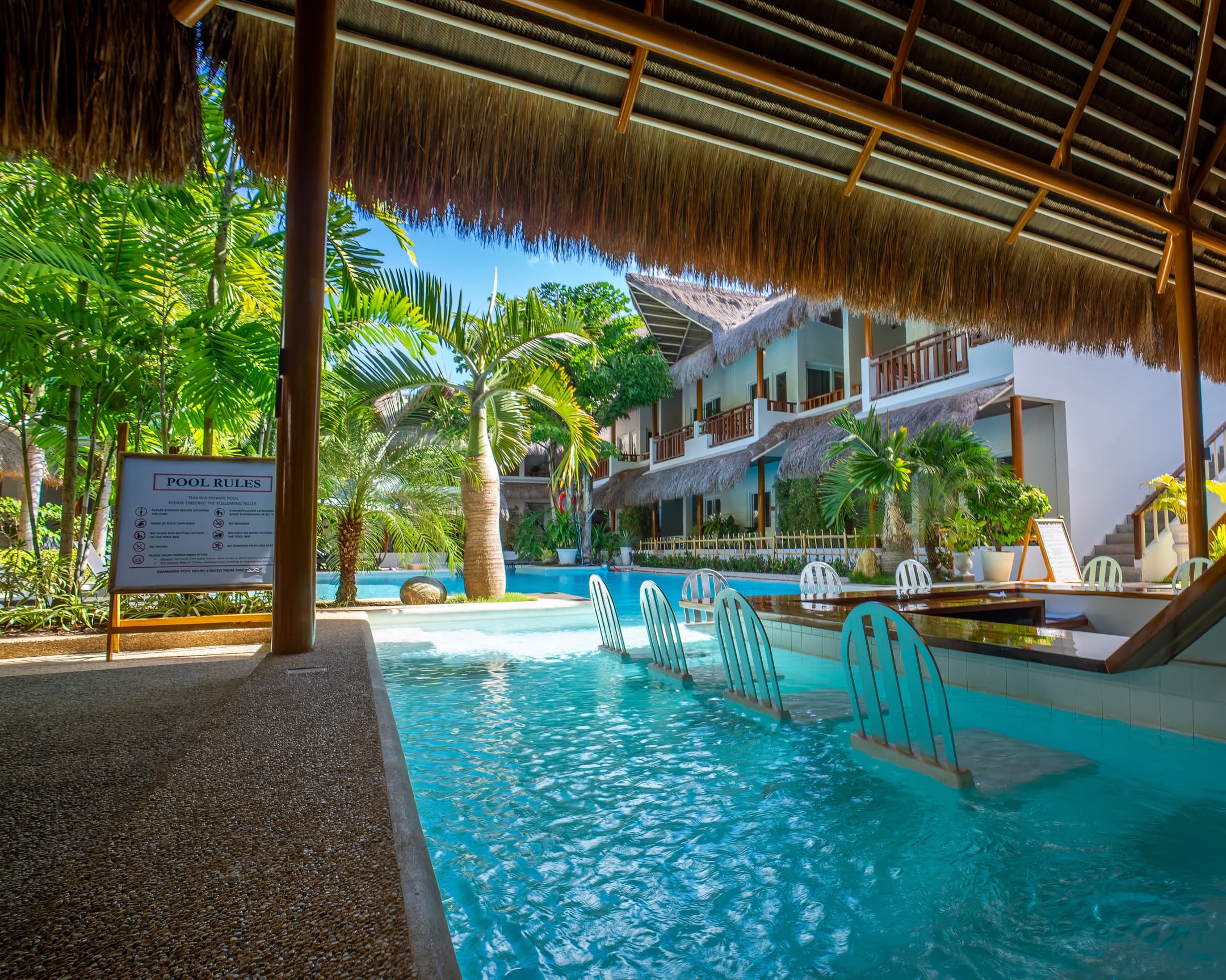 Pool entrance and resort walkway at Bathala Resort
